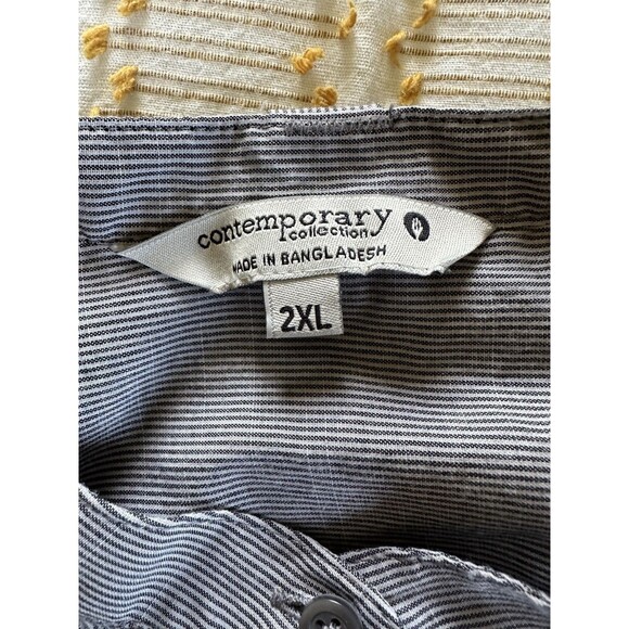 Chef Works Women’s Black Stripe Button-Down Long Sleeve Uniform Shirt Size 2XL - Picture 7 of 11